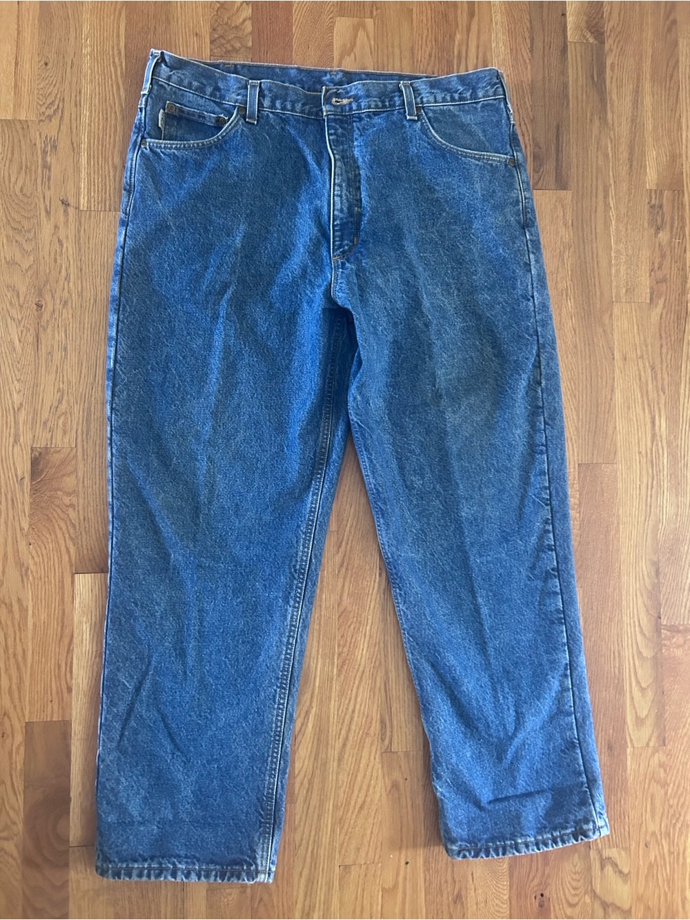 Carhartt Flannel-lined Men's Blue Denim Jeans,  Straight Fit, size 40x30